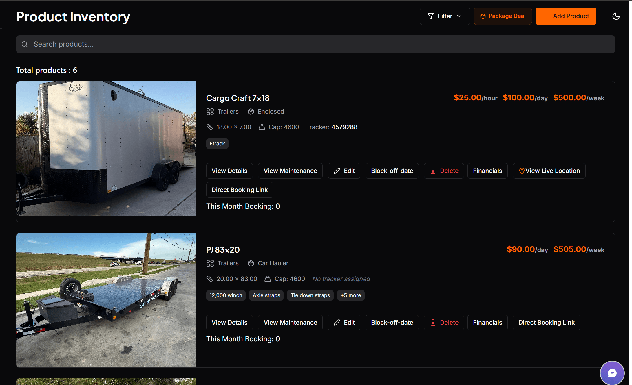 Inventory Management — RentLogic screenshot