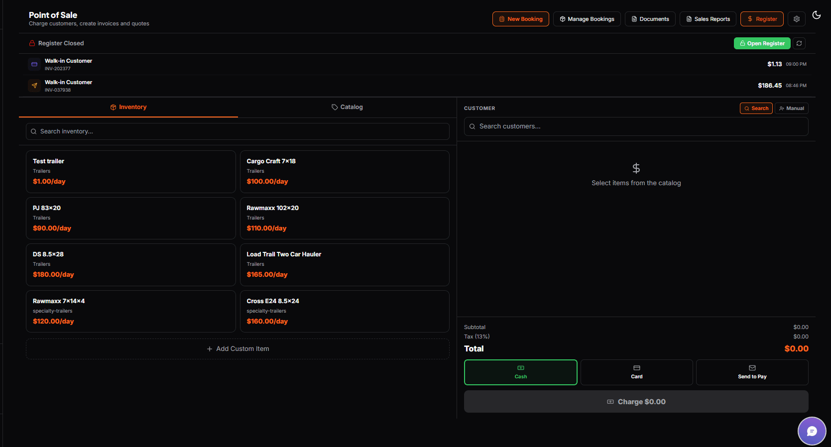 Point of Sale — RentLogic screenshot